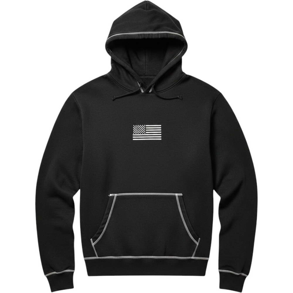 Buck Wear Mens XL Black 2nd Amendment We The People Hoodie Contrast Stitching